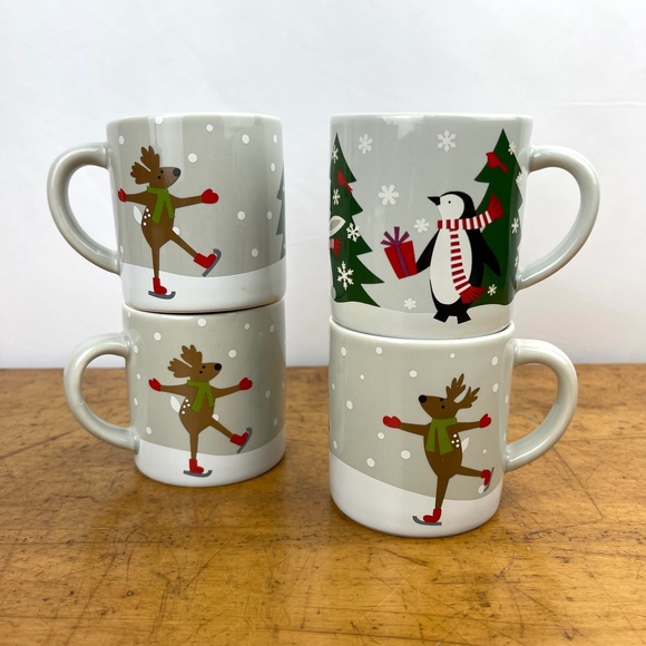 Crate And Barrel Christmas Mugs